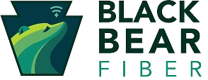 A logo featuring a stylized lightning bolt and text reading "BLACK BEAR FIBER"